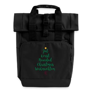 Weihnachtsbaum - Rolltop Rucksack mit zwei Griffen - Schwarz - Vorne