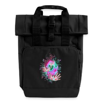 FLYING HANDS - Rolltop Rucksack mit zwei Griffen - Schwarz - Vorne