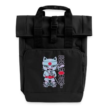 Chat mouraï flex - Rolltop Rucksack mit zwei Griffen - Schwarz - Vorne