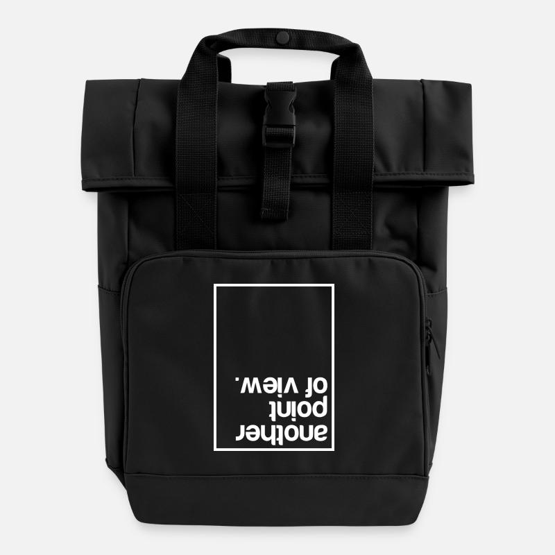 Another point of view (dark) - Rolltop Rucksack mit zwei Griffen - Schwarz