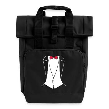 TUXEDO - SUIT SHIRT - Roll Top Backpack with Two Handles - black - Front