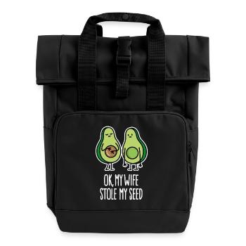Meine Frau hat meine Saatgut-Schwangerschaftsmeldung gestohlen - Rolltop Rucksack mit zwei Griffen - Schwarz - Vorne