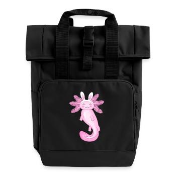 Süßer Osteraxolotl - Rolltop Rucksack mit zwei Griffen - Schwarz - Vorne