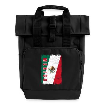 Mexiko Flagge - Rolltop Rucksack mit zwei Griffen - Schwarz - Vorne