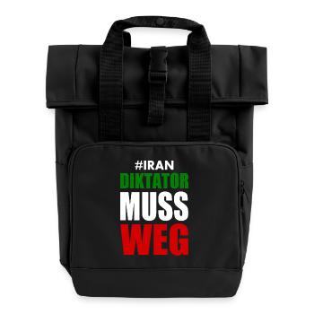 diktator muss weg iran - Rolltop Rucksack mit zwei Griffen - Schwarz - Vorne
