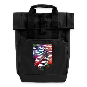 Voitures de course #racing #sport - Sac à dos Roll Top à deux anses - noir - Devant
