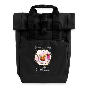 Cocktail Été Plage Bar Club Fête Boisson - Sac à dos Roll Top à deux anses - noir - Devant