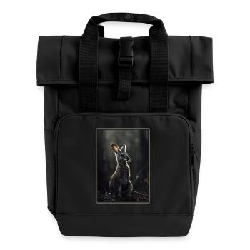 Wallabys Wallaby - Rolltop Rucksack mit zwei Griffen - Schwarz - Vorne
