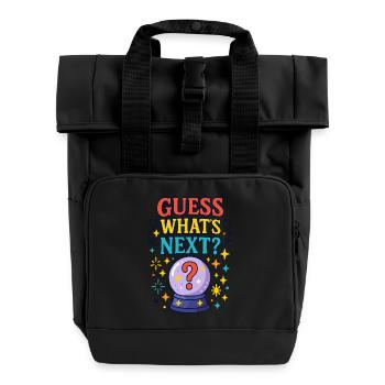 Rate, was kommt - Rolltop Rucksack mit zwei Griffen - Schwarz - Vorne