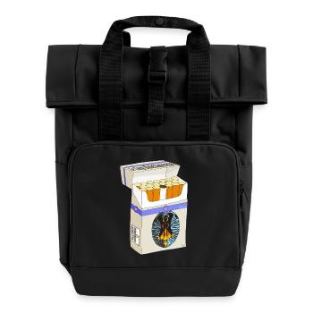Herz Flammende Zigarettenschachtel - Rolltop Rucksack mit zwei Griffen - Schwarz - Vorne