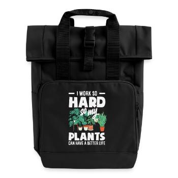 Garten- Und Pflanzenliebhaber Geschenke - Rolltop Rucksack mit zwei Griffen - Schwarz - Vorne