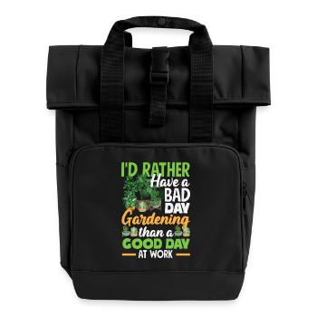Garten- Und Pflanzenliebhaber Geschenke - Rolltop Rucksack mit zwei Griffen - Schwarz - Vorne