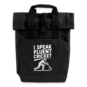 Lustiges Kricket Spruch Vintage Cricket Spiel - Rolltop Rucksack mit zwei Griffen - Schwarz - Vorne