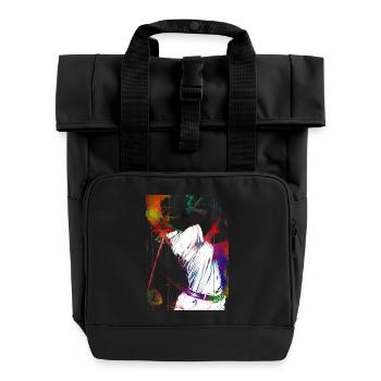 Golfspieler #golf - Rolltop Rucksack mit zwei Griffen - Schwarz - Vorne