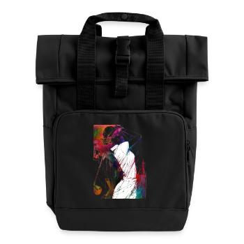 Golfspieler #golf - Rolltop Rucksack mit zwei Griffen - Schwarz - Vorne