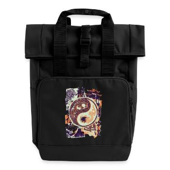 Yin And Yang Chinese Tiger - Roll Top Backpack with Two Handles - black - Front