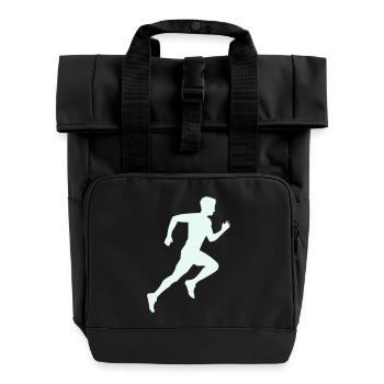 rennen_silhouette- - Roll Top Backpack with Two Handles - black - Front