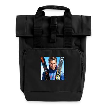 Skispringer - Rolltop Rucksack mit zwei Griffen - Schwarz - Vorne