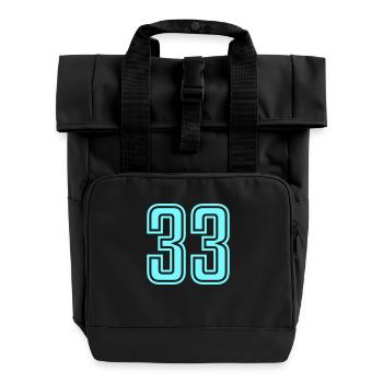 33 - Roll Top Backpack with Two Handles - black - Front