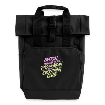 Member of Piss and Moan Club 10 - Rolltop Rucksack mit zwei Griffen - Schwarz - Vorne