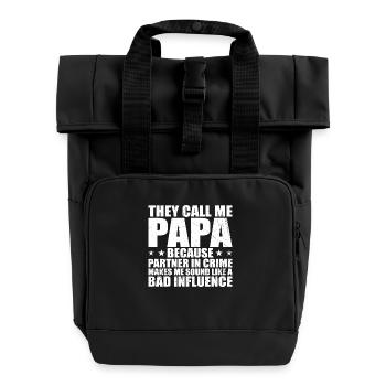 Perfect Gift for Dad - Roll Top Backpack with Two Handles - black - Front