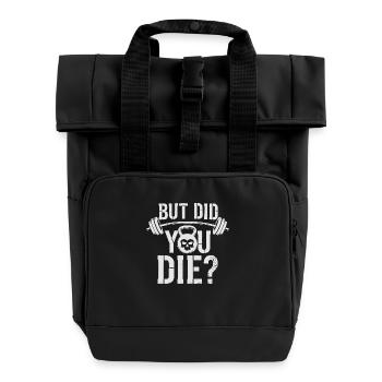 Fun gym idea for sports fans - Roll Top Backpack with Two Handles - black - Front