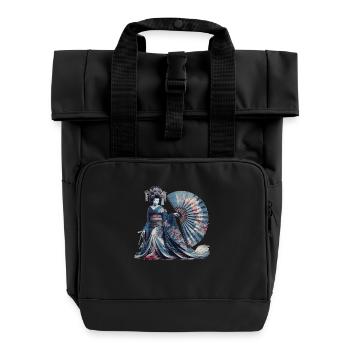 Kulturelle Schätze der Geisha - Rolltop Rucksack mit zwei Griffen - Schwarz - Vorne