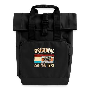 Original 1973, Legendary since 1973 Vintage 1973 - Roll Top Backpack with Two Handles - black - Front