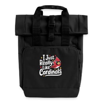 Kardinal Rotkardinal Vogel Roter Kardinal - Rolltop Rucksack mit zwei Griffen - Schwarz - Vorne