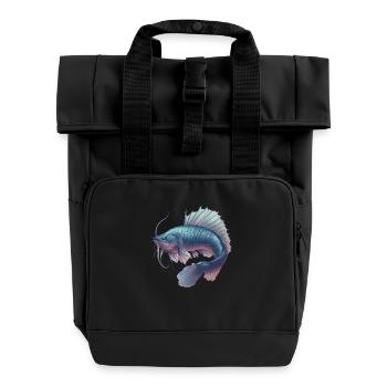 Fantasy-Fisch - Rolltop Rucksack mit zwei Griffen - Schwarz - Vorne