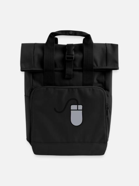 Maus - Rolltop Rucksack mit zwei Griffen - Schwarz