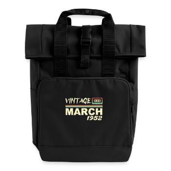 März 1952 - Rolltop Rucksack mit zwei Griffen - Schwarz - Vorne