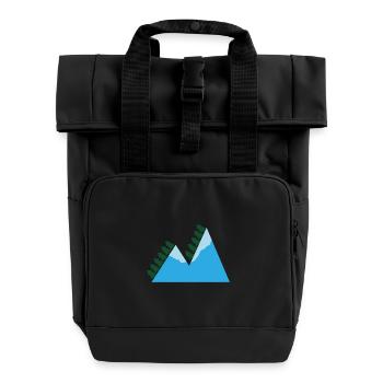 mountains - Roll Top Backpack with Two Handles - black - Front