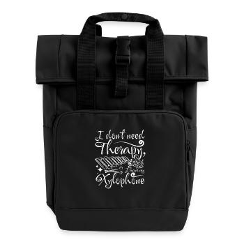 I don't need therapy xylophone - Rolltop Rucksack mit zwei Griffen - Schwarz - Vorne