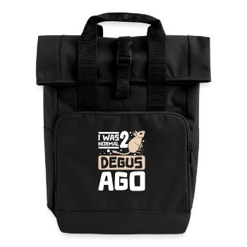 I was normal two degus ago - Rolltop Rucksack mit zwei Griffen - Schwarz - Vorne