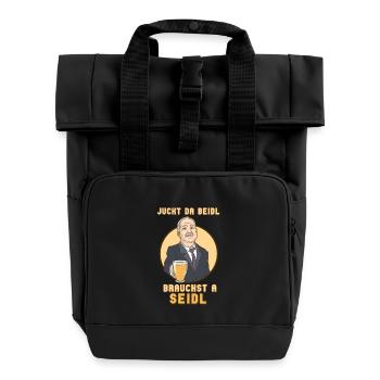 Juckt da Beidl, brauchst a Seidl - Rolltop Rucksack mit zwei Griffen - Schwarz - Vorne