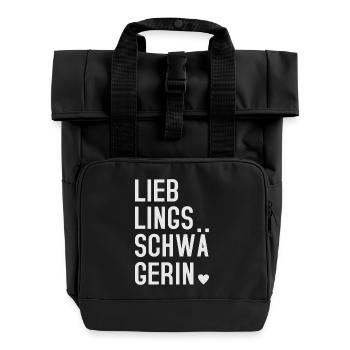 Lieblingsschwägerin - Rolltop Rucksack mit zwei Griffen - Schwarz - Vorne