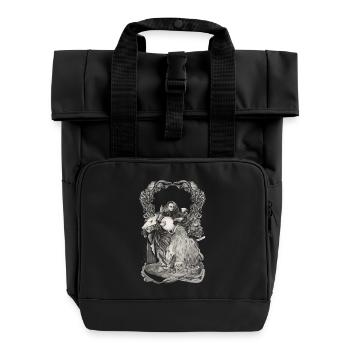 Aquarius Zodiac - Roll Top Backpack with Two Handles - black - Front