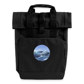 Meer - Rolltop Rucksack mit zwei Griffen - Schwarz - Vorne