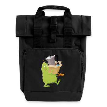 Umzugshelferlein - Rolltop Rucksack mit zwei Griffen - Schwarz - Vorne