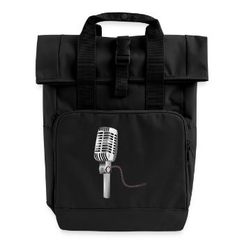 Mikrofon - Rolltop Rucksack mit zwei Griffen - Schwarz - Vorne