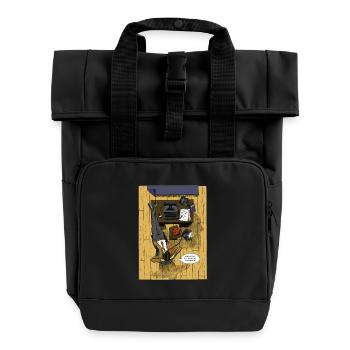 Busy Man - Roll Top Backpack with Two Handles - black - Front