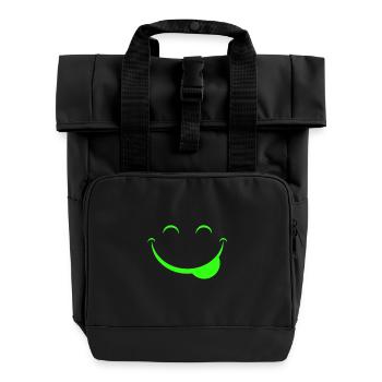 Funny face - Roll Top Backpack with Two Handles - black - Front