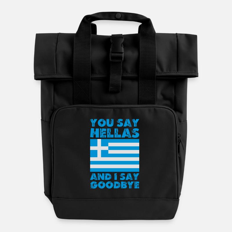 Hellas revoir - Sac à dos Roll Top à deux anses - noir