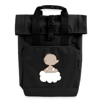 Baby-Igel auf Wolke - Rolltop Rucksack mit zwei Griffen - Schwarz - Vorne