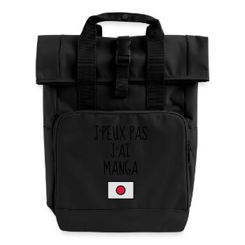 Manga Costume Geek Anime Japan Comics - Roll Top Backpack with Two Handles - black - Front