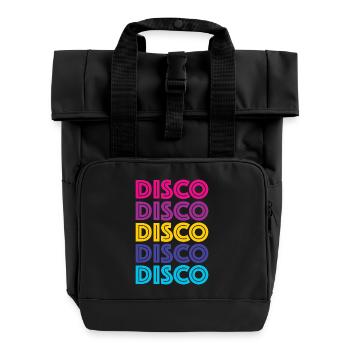 Disco Disco Disco - Rolltop Rucksack mit zwei Griffen - Schwarz - Vorne