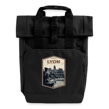 Lyon France is my hometown - Roll Top Backpack with Two Handles - black - Front