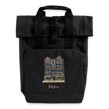 Idstein, Schiefes Haus, Taunus Hessen, Deutschland - Rolltop Rucksack mit zwei Griffen - Schwarz - Vorne