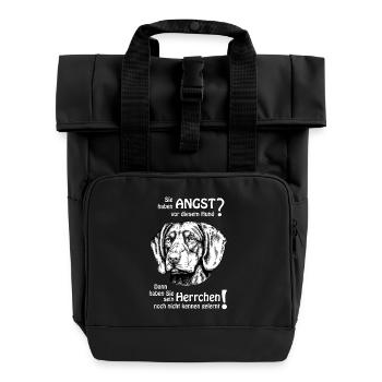 Angst vor Brandelbracke? Herrchen - Rolltop Rucksack mit zwei Griffen - Schwarz - Vorne